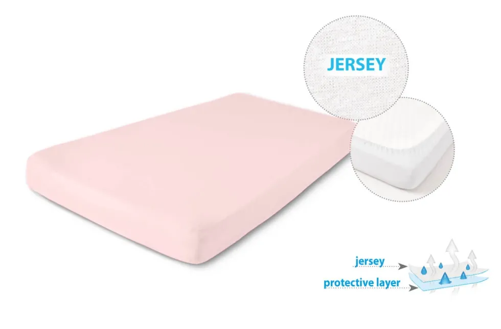 Prześcieradło Nieprzemakalne Jersey Z Gumką Pudrowy