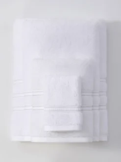 Ręcznik Bambusowy Harmony ze Srebrną Bordiurą 600g/m2 Biały