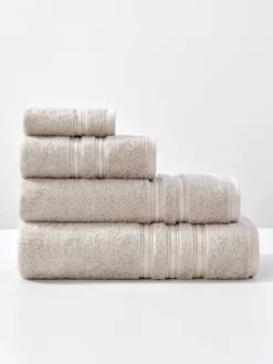 Ręcznik Bambusowy Harmony ze Srebrną Bordiurą 600g/m2 Kaszmir
