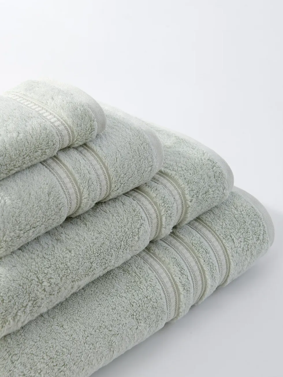 Ręcznik Bambusowy Harmony ze Srebrną Bordiurą 600g/m2 Szałwiowy