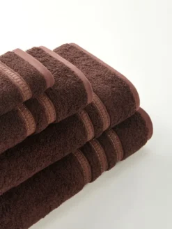 Ręcznik Bambusowy Harmony ze Złotą Bordiurą 600g/m2 Brązowy