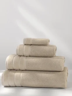 Ręcznik Bawełniany Loren z Aksamitną Bordiurą 550g/m2 Beżowy