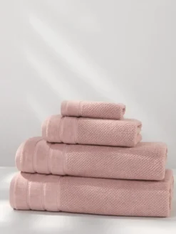 Ręcznik Bawełniany Loren z Aksamitną Bordiurą 550g/m2 Pudrowy