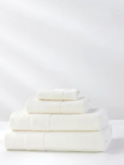 Ręcznik Bawełniany Wafel Checky z Ozdobną Bordiurą 520g/m2 Biały