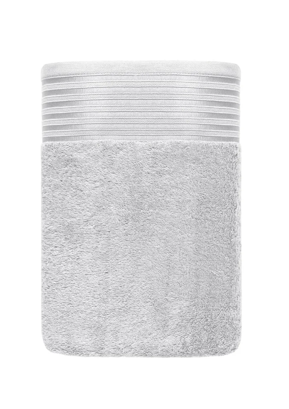 Ręcznik Frotte Vela z Modalem z Ozdobną Bordiurą 550g/m2 Srebrny
