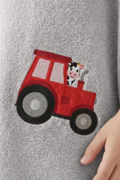 Ręcznik z Kapturkiem dla Dzieci TRAKTOR Szary