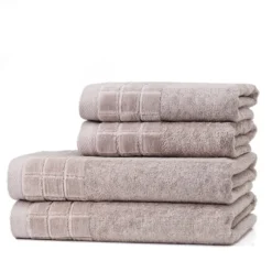 Sepia Ręcznik Bawełniany Larisa II 500g/m2 z Ozdobną Bordiurą