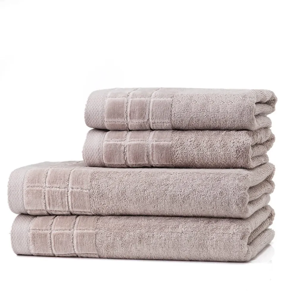 Sepia Ręcznik Bawełniany Larisa II 500g/m2 z Ozdobną Bordiurą