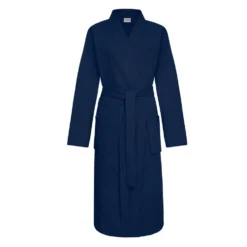 Szlafrok Bawełniany Kimono GOFER (gatunek kurczliwy) Granatowy