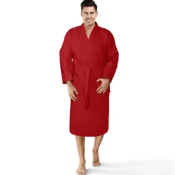Szlafrok Bawełniany Kimono GOFER (gatunek kurczliwy) Czerwony