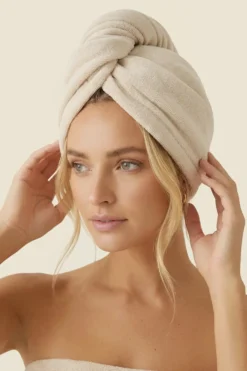 Turban Ręcznik Do Włosów ACTIVE Beżowy