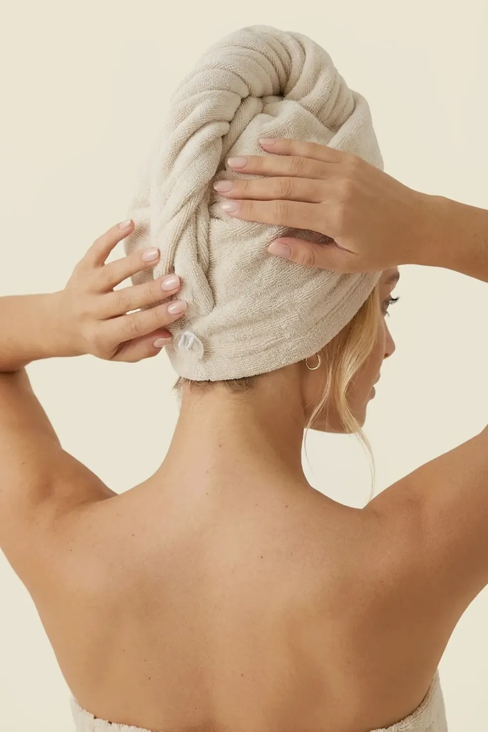Turban Ręcznik Do Włosów ACTIVE Beżowy