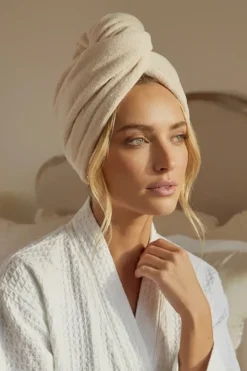 Turban Ręcznik Do Włosów ACTIVE Beżowy