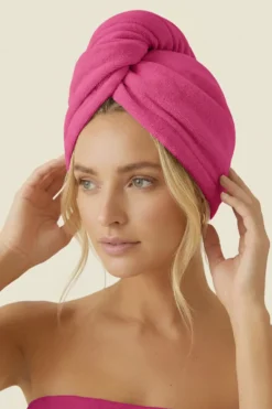 Turban Ręcznik Do Włosów ACTIVE Fuksjowy