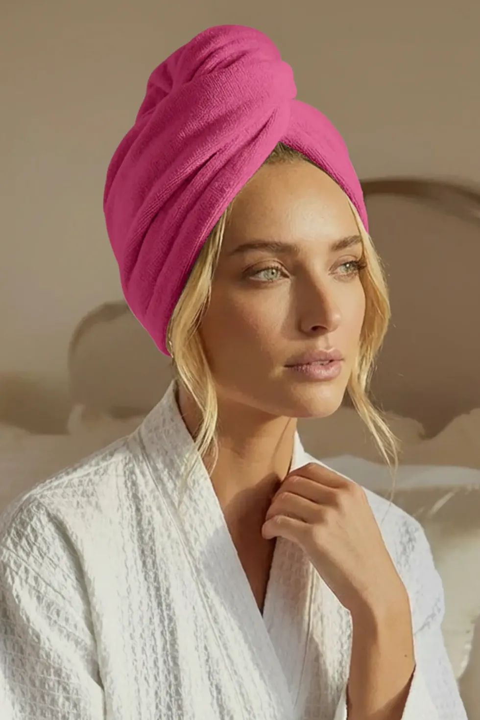 Turban Ręcznik Do Włosów ACTIVE Fuksjowy