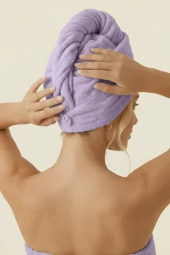 Turban Ręcznik Do Włosów ACTIVE Lawendowy