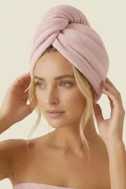 Turban Ręcznik Do Włosów ACTIVE Pudrowy
