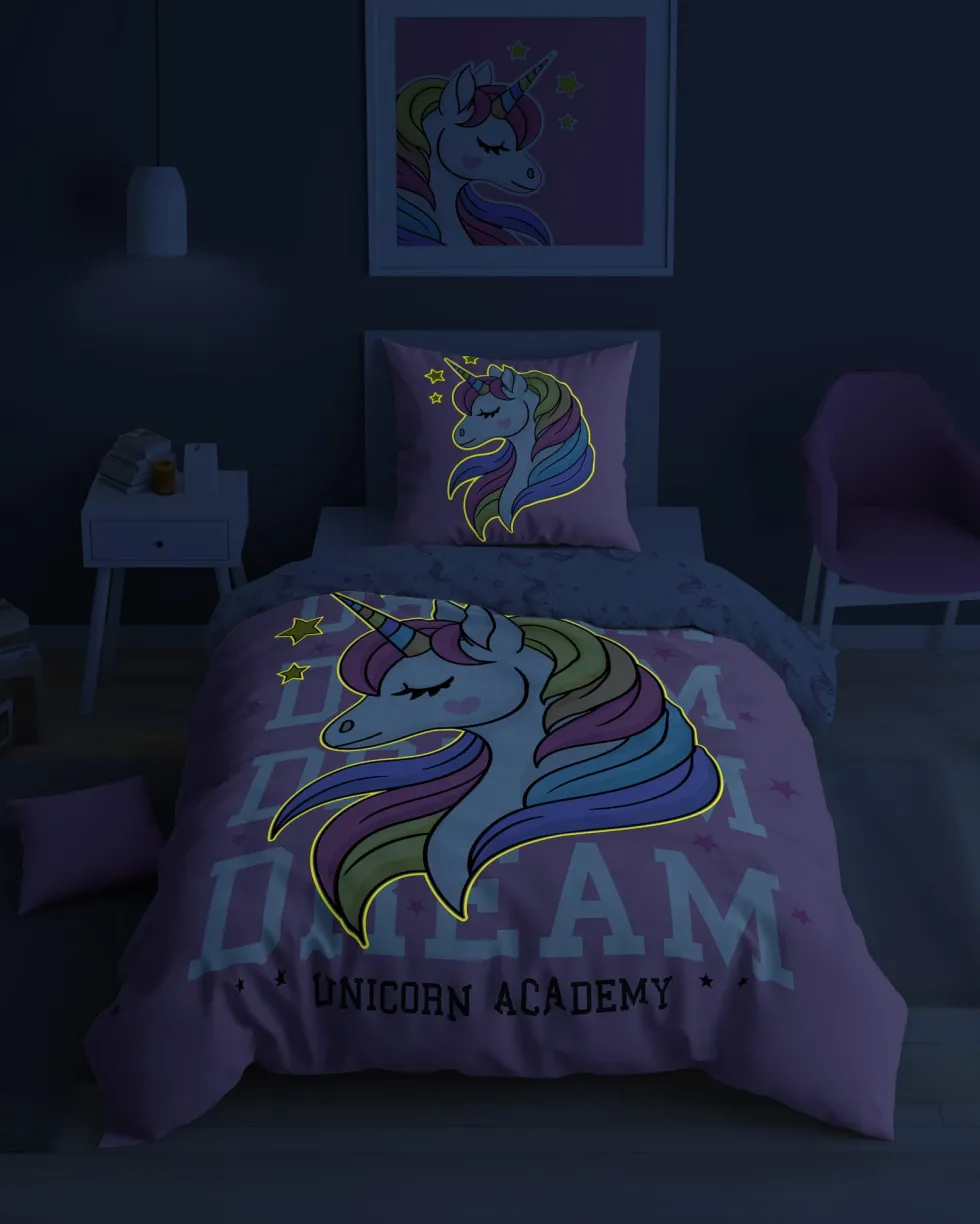 Świecąca Pościel Bawełniana UNICORN 4235A