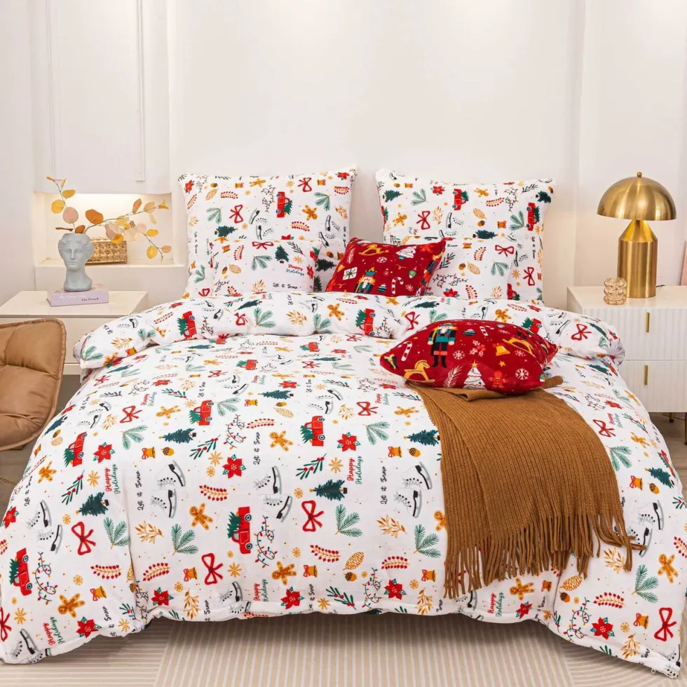 Świąteczna Pościel MIŚ Z Mikrofibry Cozy WHITE CHRISTMAS