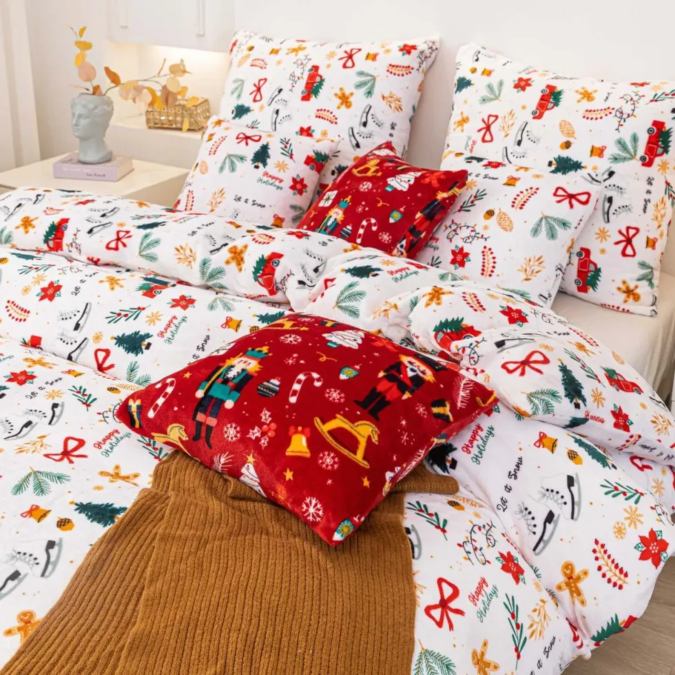 Świąteczna Pościel MIŚ Z Mikrofibry Cozy WHITE CHRISTMAS