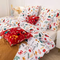 Świąteczna Pościel MIŚ Z Mikrofibry Cozy WHITE CHRISTMAS