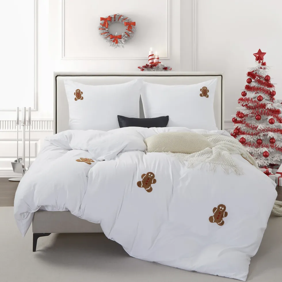 świąteczna pościel w pierniczki ciasteczka CUTY GINGERBREAD Biały