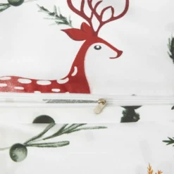 Świąteczna Pościel z Mikrofibry z Nadrukiem Christmas Forest Biały