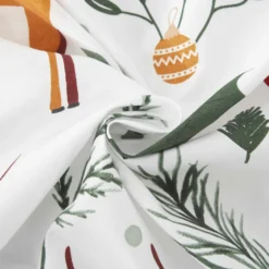 Świąteczna Pościel z Mikrofibry z Nadrukiem Christmas Forest Biały