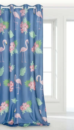 Zasłona Dekoracyjna FLAMINGI Granatowa - OUTLET
