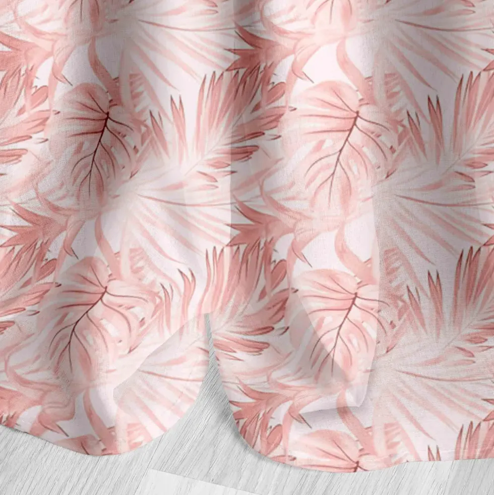 Zasłona Dekoracyjna na Przelotkach HIBISCUS Pudrowa