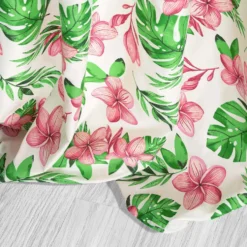 Zasłona Do Salonu W Kwiaty MONSTERA Biały