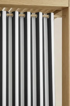 Zasłona Tarasowa Wodoodporna Na Przelotkach STRIPES Grafitowy