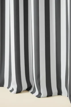 Zasłona Tarasowa Wodoodporna Na Przelotkach STRIPES Grafitowy