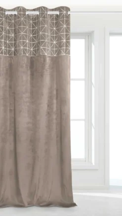 Zasłona Welurowa na Przelotkach GLOSSY Ciemny Beż