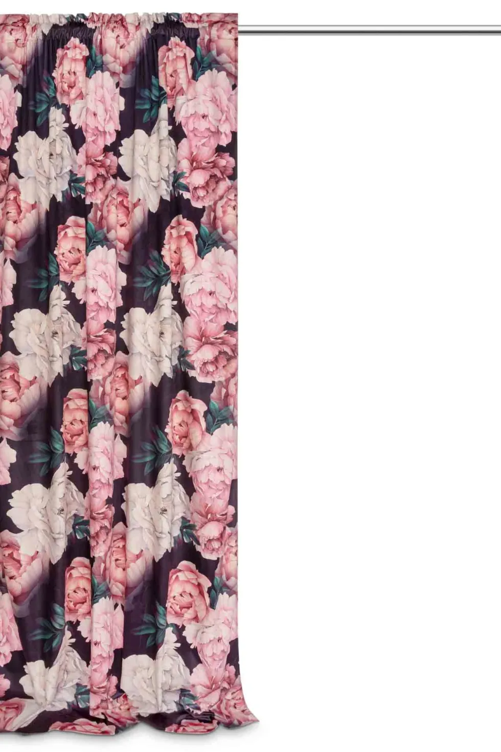 Zasłona Welurowa na Taśmie Dekoracyjna PEONY Dark
