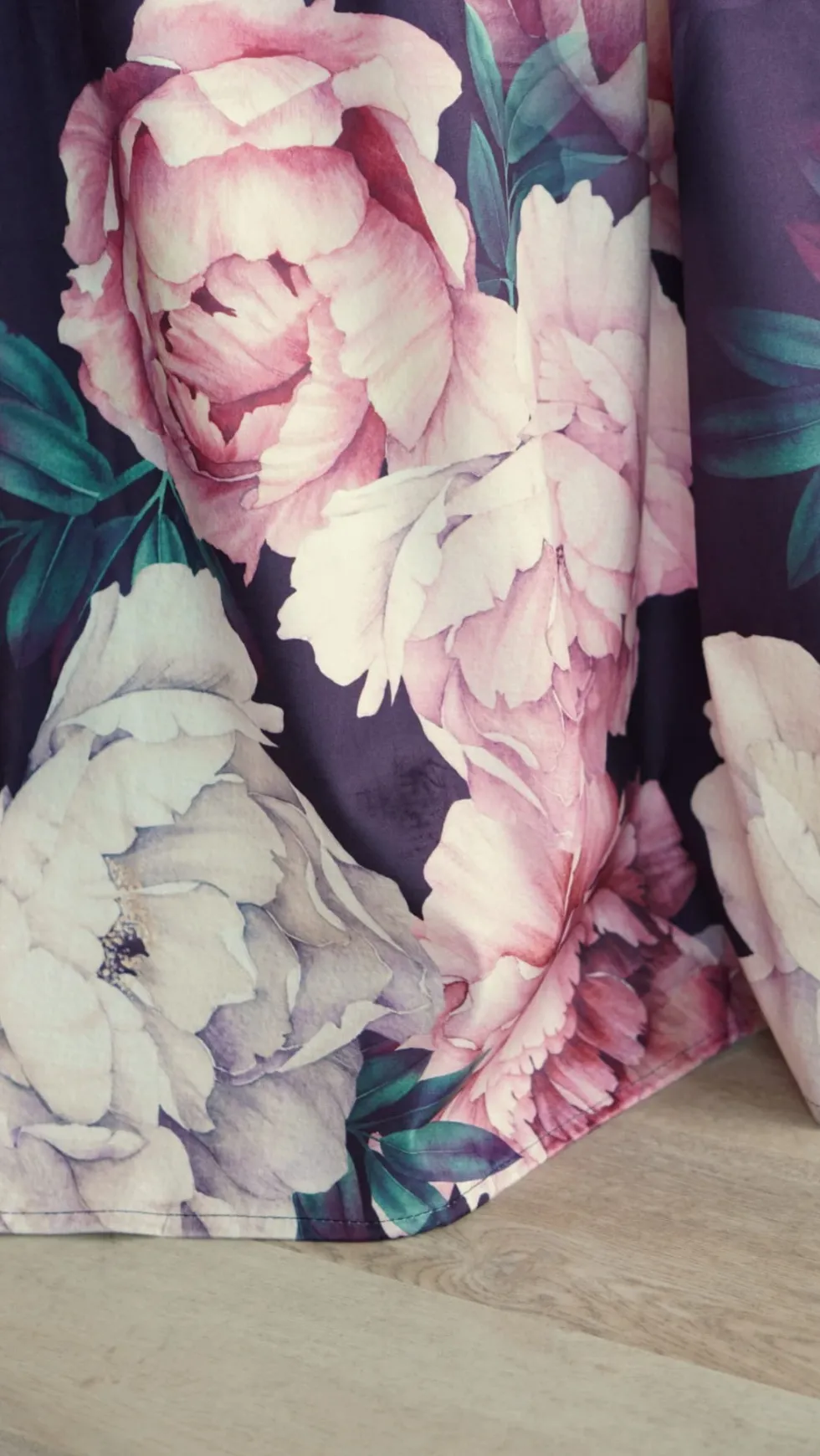 Zasłona Welurowa na Taśmie Dekoracyjna PEONY Dark