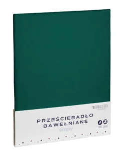 Zieleń Prześcieradło Bawełniane SIMPLY Butelkowy